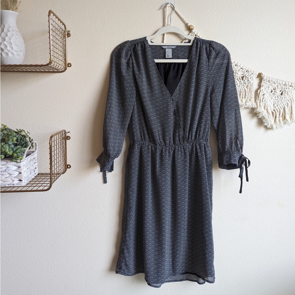 H&M black geometric shape mini dress, size 6